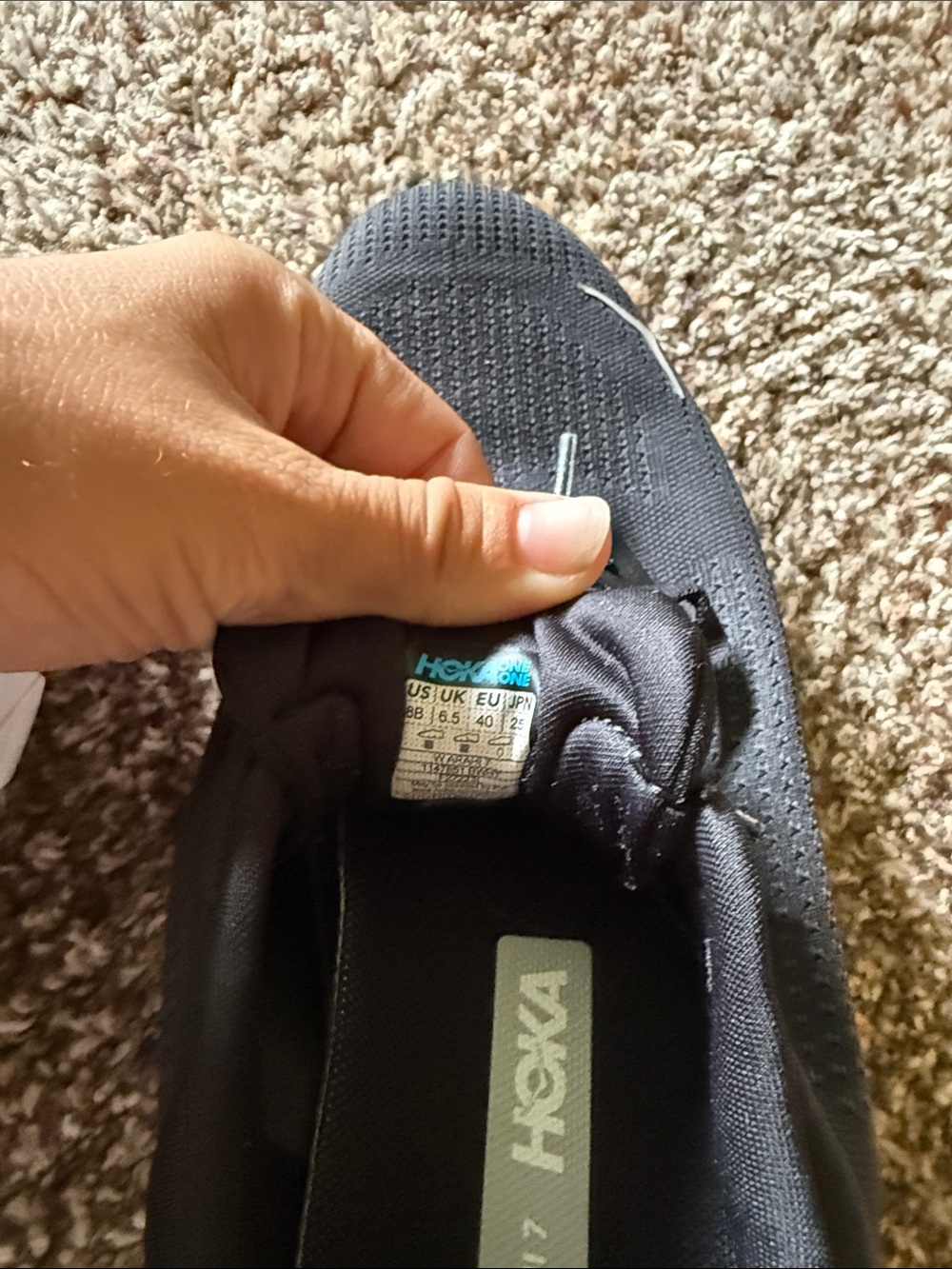 Hoka Black and White Athletic Running Sneakers - Picture 4 of 8